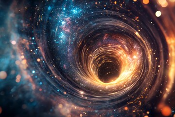 Cosmic Vortex Swirling Through Starry Galaxy