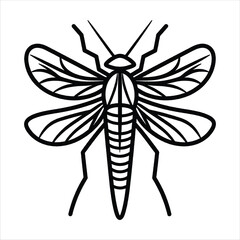 Insect Vector Icon Black White Silhouette
