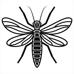 Insect Vector Icon Black White Silhouette