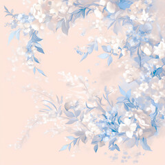 delicate floral cascade, floral, embossed, elegance, pastel,