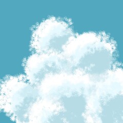 wispy clouds in a clear sky illustration for background, greeting card, or presentation background
