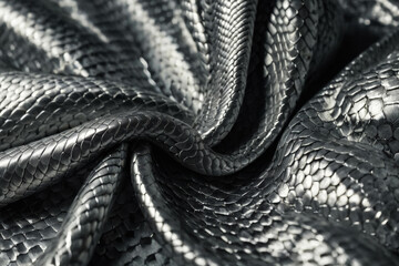 Fototapeta premium a silky silver fabric snakeskin textured background