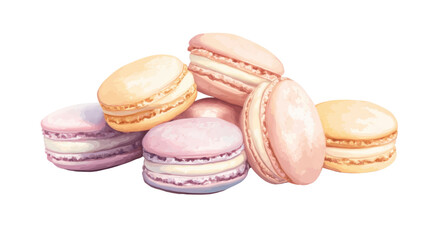 Obraz premium Pile of pastel-colored macaron transparent background