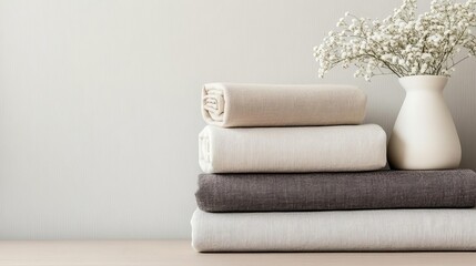 Home office, light tones, linen fabrics