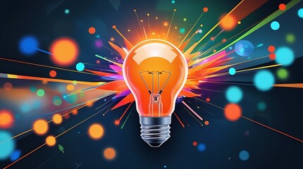 
Illuminating ideas with vibrant creativity and innovation, this dynamic image of a glowing light bulb radiating colorful energy symbolizes inspiration, imagination, and the brilliance of innovative t