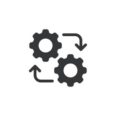 Process flat glyph icon. Perfect pixel on transparent background