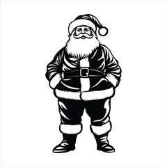 santa claus vector black and white