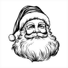 santa claus vector black and white