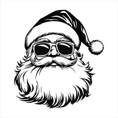 santa claus vector black and white