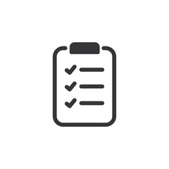 Clipboard flat glyph icon. Perfect pixel on transparent background