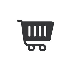 Shopping cart flat glyph icon. Perfect pixel on transparent background