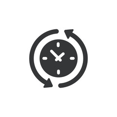 Time flat glyph icon. Perfect pixel on transparent background