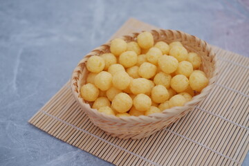 chiki balls. delicious chicken broth flavored snack