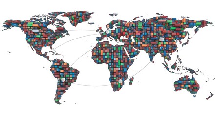 Obraz premium Map global logistics partnership connection. Transportation and travel concept.
