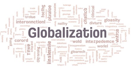 Obraz premium Word Globalization highlighted among other words