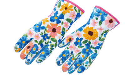 Colorful garden glove transparent background