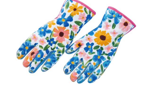 Colorful garden glove transparent background
