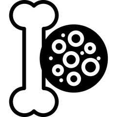 bone icon illustration design with solid