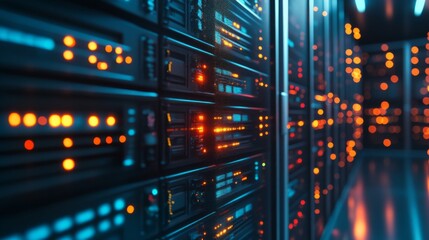 High Contrast Bright Light Server Room Minimalist Background