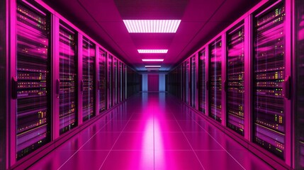 Fototapeta premium Dynamic Data Networking Environment with High Contrast