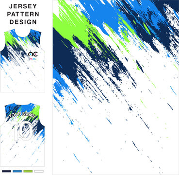 Abstract concept vector jersey pattern template for printing or sublimation sports uniforms football, volleyball, basketball, e-sports, cycling and fishing. Pattern jersey printing.