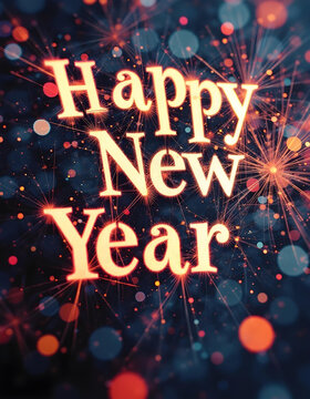 Happy New Year Illustration generated with AI