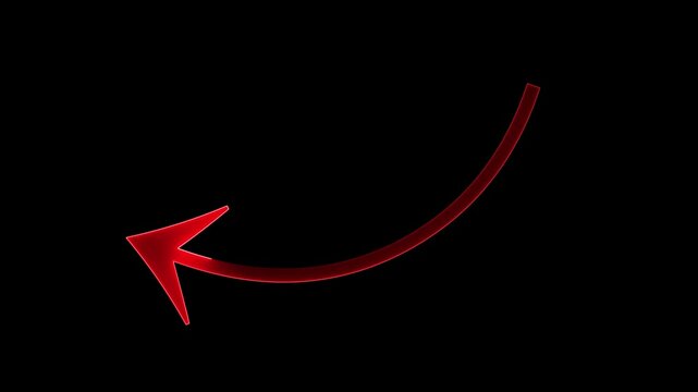 Abstract blue gowing down chart, . graph chart down trend symbol.chart going down sign. arrow down with bright glowing futuristic neon lights.4k video.