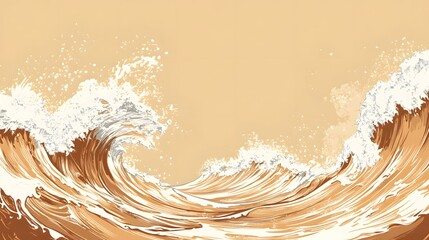 Stylized Illustration of Ocean Waves
