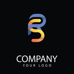 SR colorful logo design style