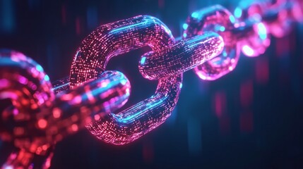 Vibrant Digital Chain Icons in Diffused Light