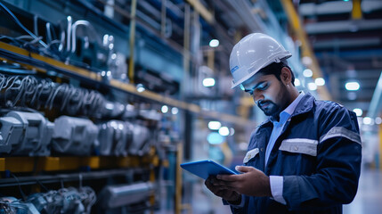 indian worker in warehouse, Indian man aged 30-40 woking in a warehouse, indian manger, indian overseer 