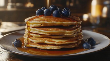 Breakfast plate with pancakes