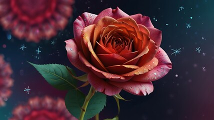 A festive card with colorful fireworks exploding against a dark background