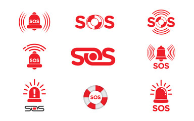 SOS Vector icon design illustration