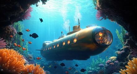 Underwater Tourism in a Submarine Adventure.