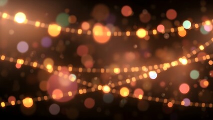 Colorful light spectrum sparkles on dark background. glowy iridescence bokeh sparkles. Futuristic design visual, abstract digital art. Сinematic sparkling in the air, Festive light leak overlay 