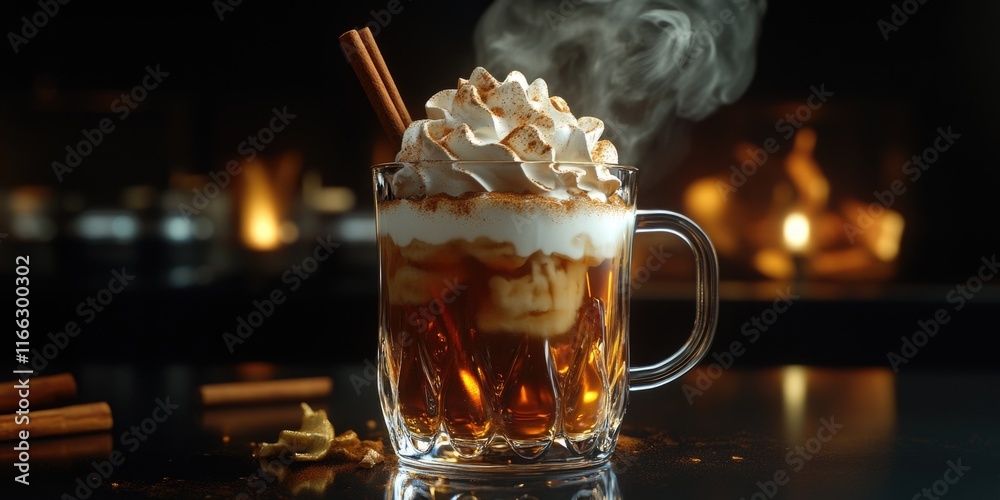 Sticker Hot Chocolate with Marshmallows and Cinnamon