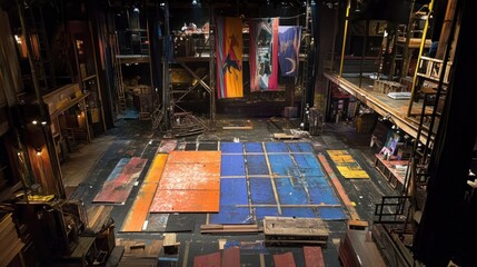 Obraz premium A theater stage set for a performance.