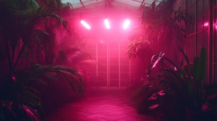 Fototapeta premium Automated Greenhouse with Artificial Light System