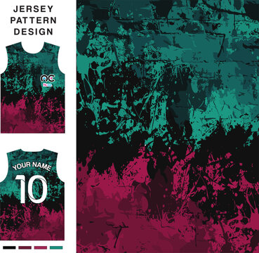 Abstract concept vector jersey pattern template for printing or sublimation sports uniforms football, volleyball, basketball, e-sports, cycling and fishing. Pattern jersey printing.