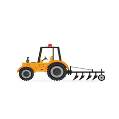 Naklejka premium Flat tractor transport vector illustration on white background