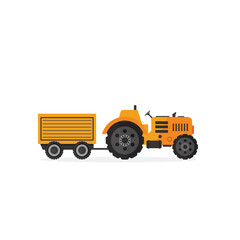 Flat tractor transport vector illustration on white background