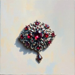 A luxurious diamond and silver necklace displayed on a black background