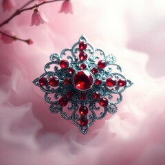 A luxurious diamond and silver necklace displayed on a black background