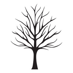 Bare tree silhouette vector design with a white background