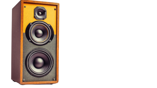 Pile of vintage speakers transparent background