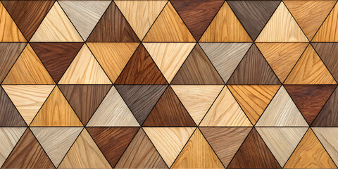 Brown Geometric Checkered Pattern with Vintage Mosaic Design