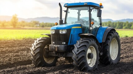 Farmer Plowing Soil in Golden Hour Light