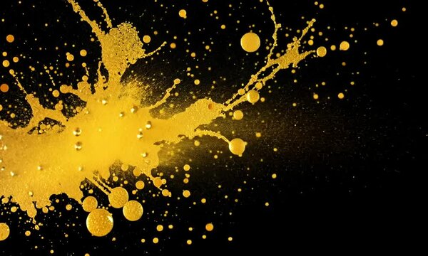 A gold colored explosion of paint 
