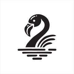 silhouette of a swan